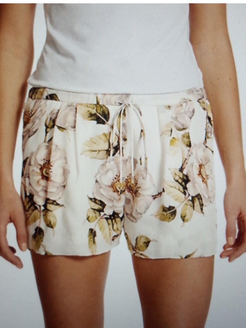 Haute Hippie Floral Drawstring Satin Shorts /S